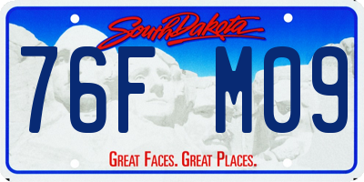 SD license plate 76FM09