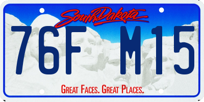SD license plate 76FM15
