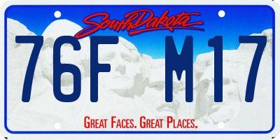 SD license plate 76FM17