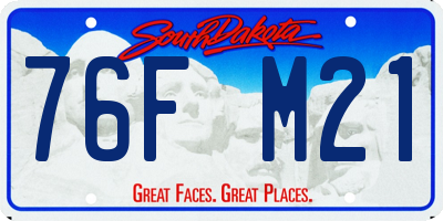 SD license plate 76FM21