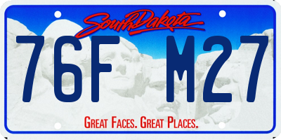 SD license plate 76FM27