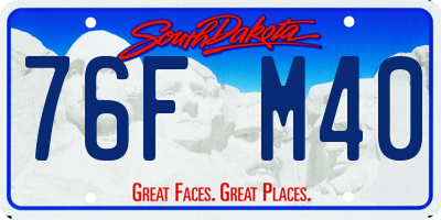 SD license plate 76FM40