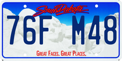 SD license plate 76FM48
