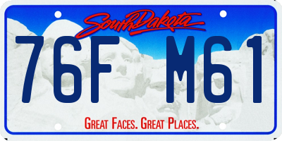 SD license plate 76FM61