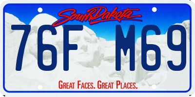 SD license plate 76FM69