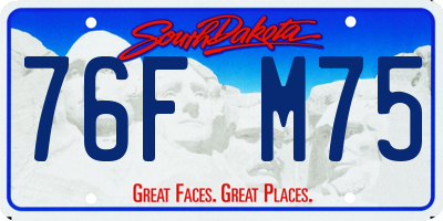 SD license plate 76FM75