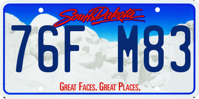 SD license plate 76FM83