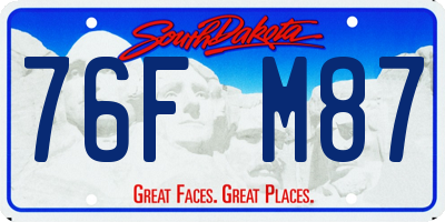 SD license plate 76FM87