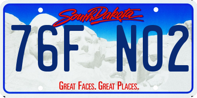 SD license plate 76FN02