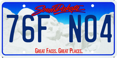 SD license plate 76FN04