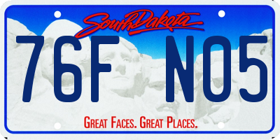 SD license plate 76FN05