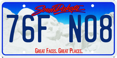 SD license plate 76FN08