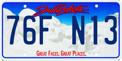 SD license plate 76FN13