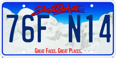 SD license plate 76FN14