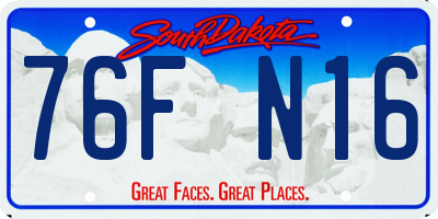 SD license plate 76FN16
