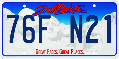 SD license plate 76FN21