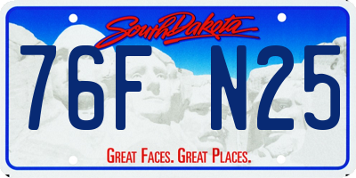 SD license plate 76FN25