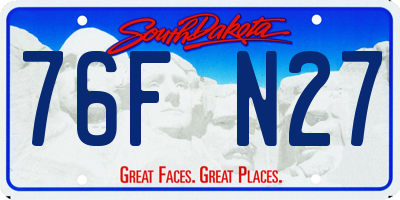 SD license plate 76FN27