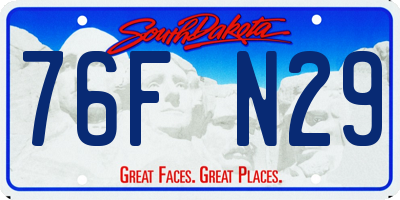SD license plate 76FN29