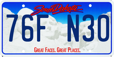 SD license plate 76FN30