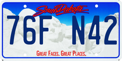 SD license plate 76FN42