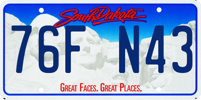 SD license plate 76FN43