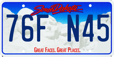 SD license plate 76FN45