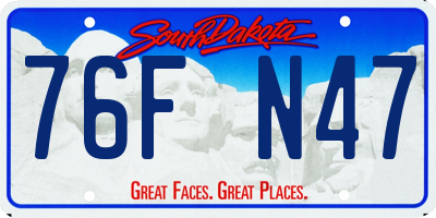 SD license plate 76FN47