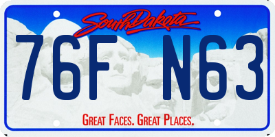 SD license plate 76FN63