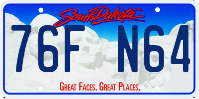 SD license plate 76FN64