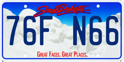 SD license plate 76FN66