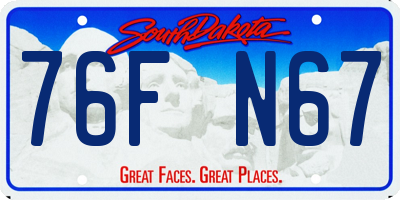 SD license plate 76FN67
