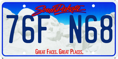 SD license plate 76FN68