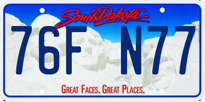 SD license plate 76FN77