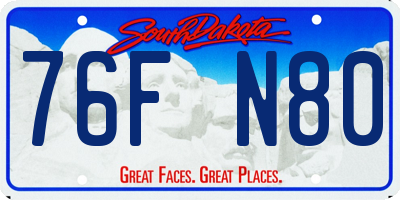SD license plate 76FN80