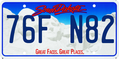 SD license plate 76FN82