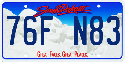 SD license plate 76FN83