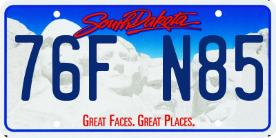 SD license plate 76FN85