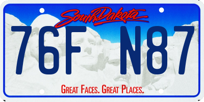 SD license plate 76FN87