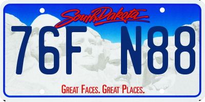 SD license plate 76FN88