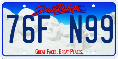 SD license plate 76FN99