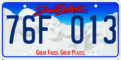 SD license plate 76FO13