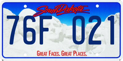 SD license plate 76FO21