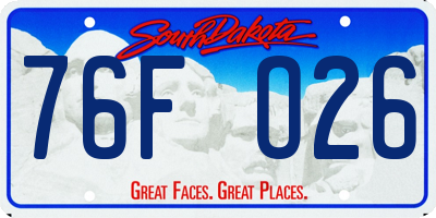 SD license plate 76FO26