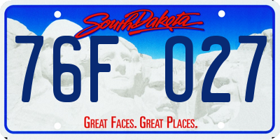 SD license plate 76FO27