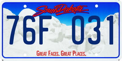 SD license plate 76FO31