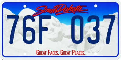 SD license plate 76FO37