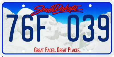SD license plate 76FO39