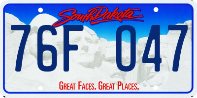 SD license plate 76FO47