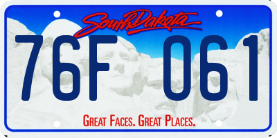 SD license plate 76FO61